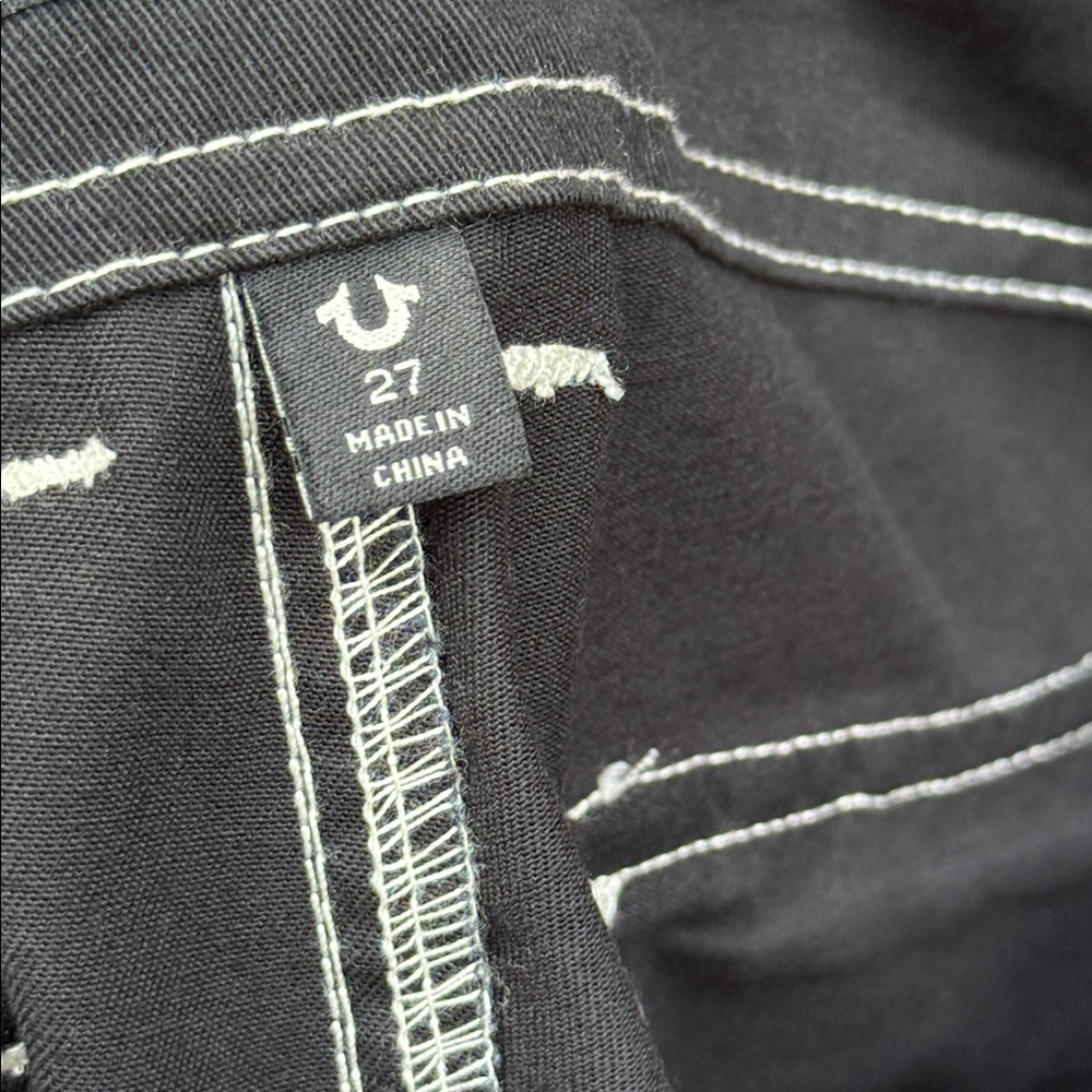 True Religion Black Cargo Pants with Contrast Stitching Size 27 - Picture 10 of 14